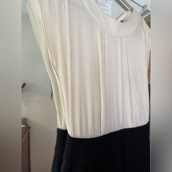 Halogen Dress Womens Beige Black Sleeveless Fitted Trim Sheath Size 4 - Picture 7 of 10